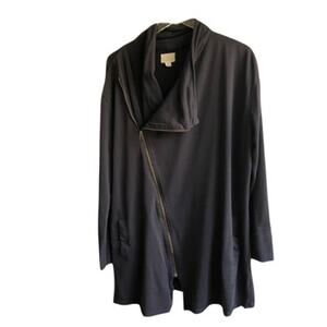 Caslon Full Zip Sweatshirt Size XXL Cotton Asymmetric Long Tunic Length Pockets